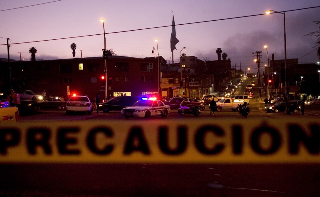 Lugar de los hechos de un tiroteo en Tijuana.