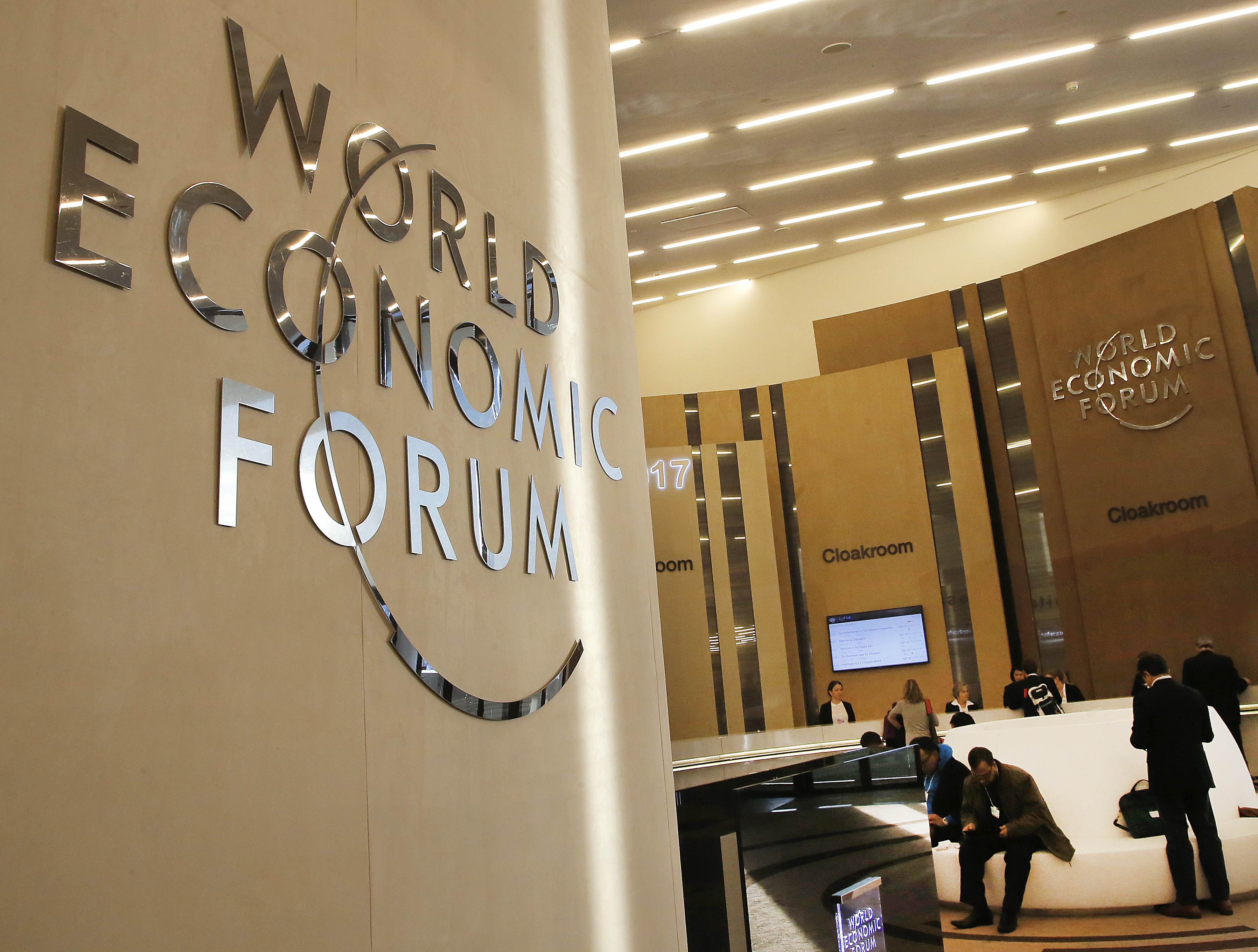Logo del Foro Económico Mundial (WEF, por sus siglas en inglés) (AP)