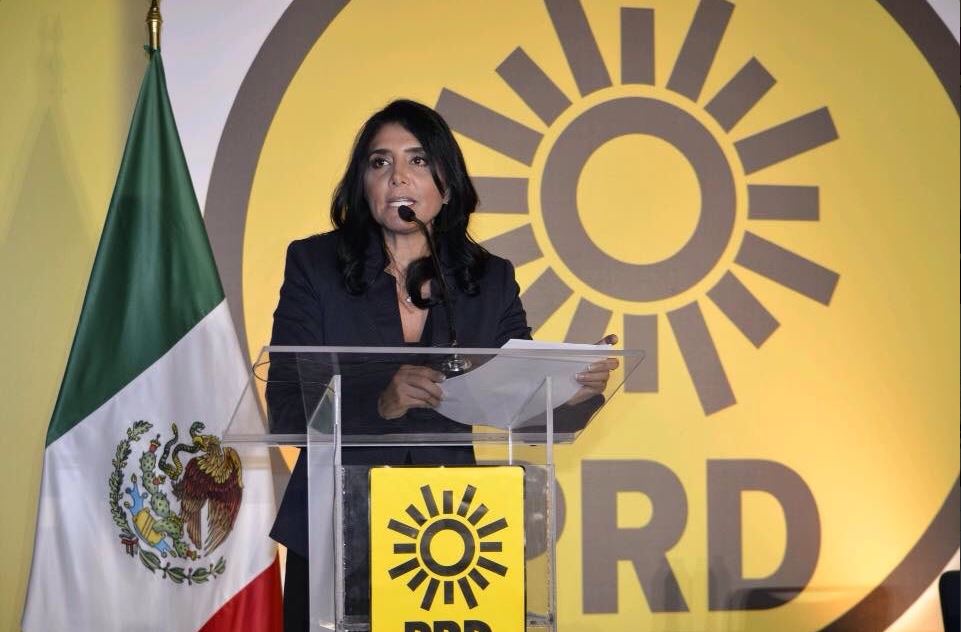 Alejandra Barrales, la presidenta nacional del PRD. (Twitter: @PRDMexico, archivo)