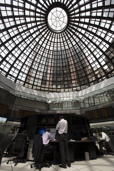 Vista del piso de remates de la Bolsa Mexicana de Valores (Getty Images)