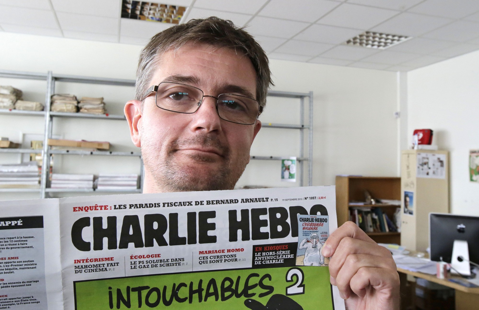 Stephane “Charb” Charbonnier, editor de Charlie Hebdo, tres años antes del ataque en el que perdió la vida.