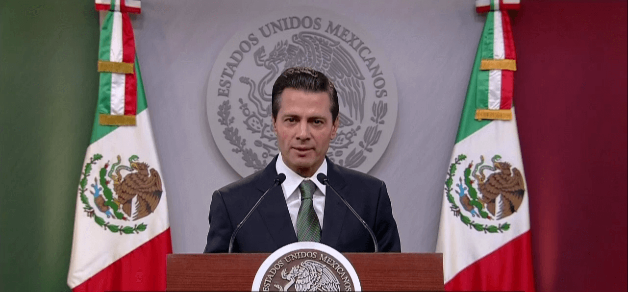 El presidente Enrique Peña Nieto ofreció la noche de este lunes un mensaje en cadena nacional. (Presidencia de la República)