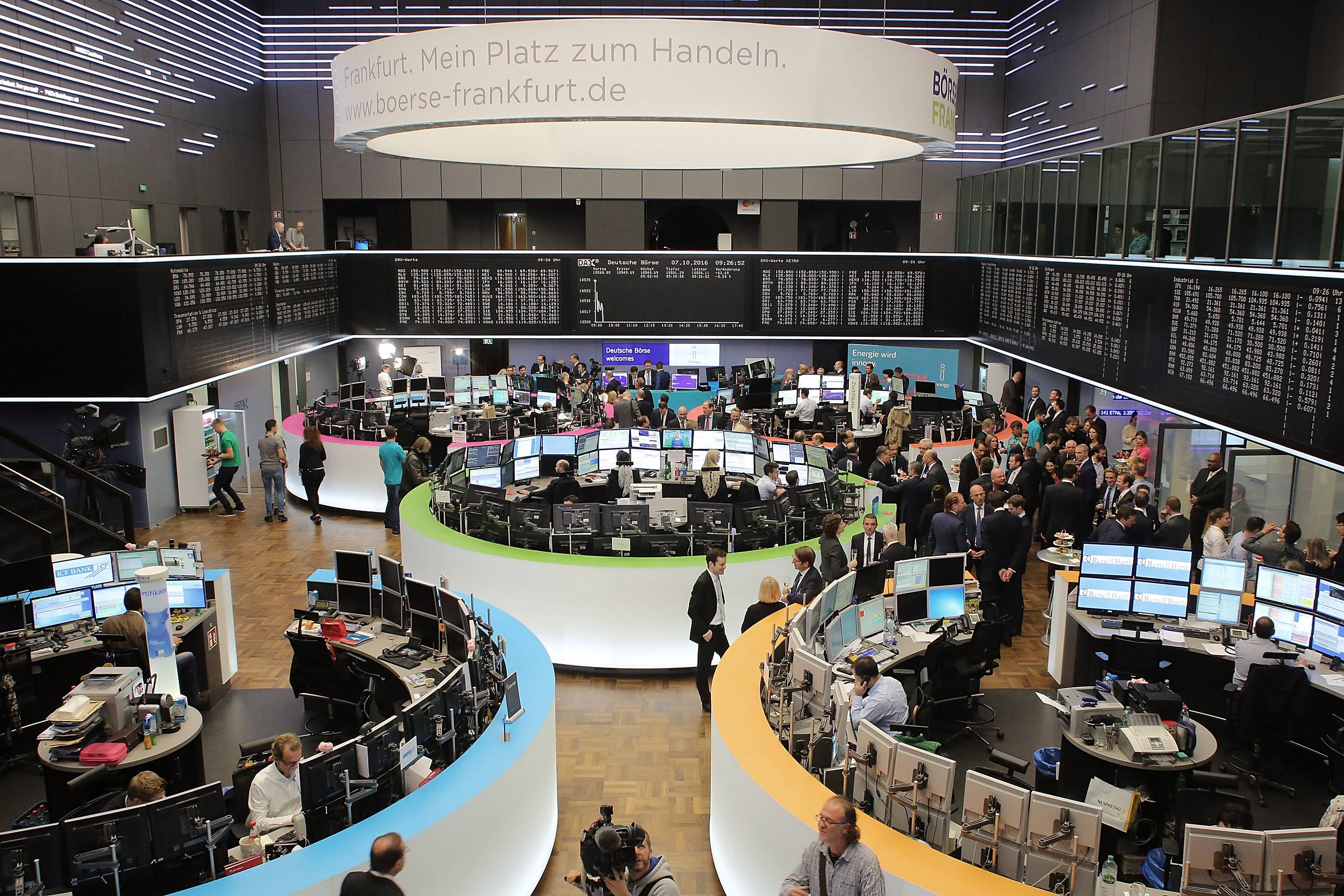 Vista de la Bolsa de valores de Frankfurt, Alemania (Getty Images)