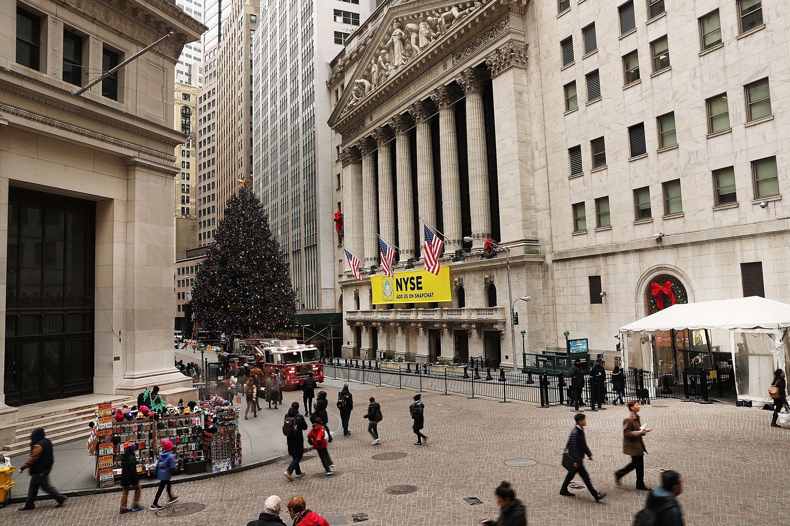 Vista de la sede bursátil de Estados Unidos en Nueva York (Getty Images)