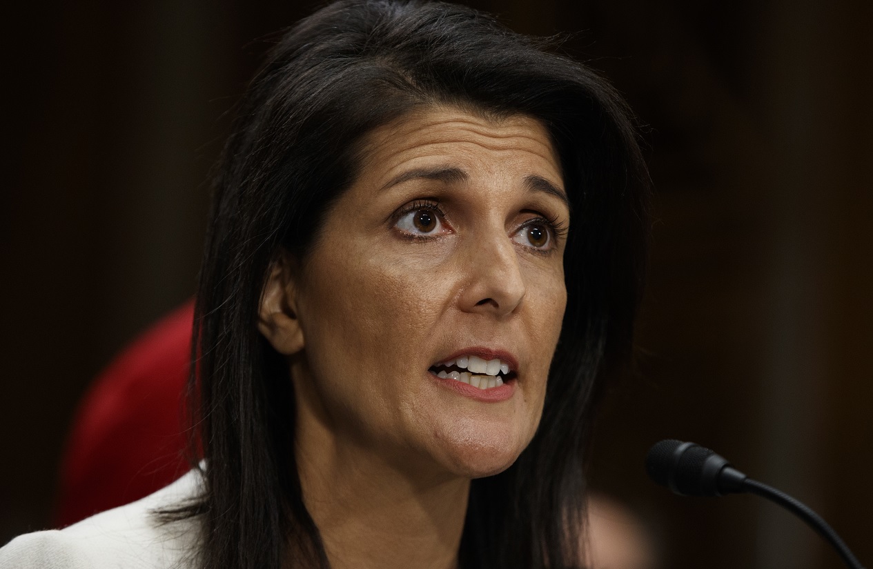 La nueva embajadora de Estados Unidos ante las Naciones Unidas, Nikki Haley, califica de inaceptable la prueba de misiles de Irán (AP)