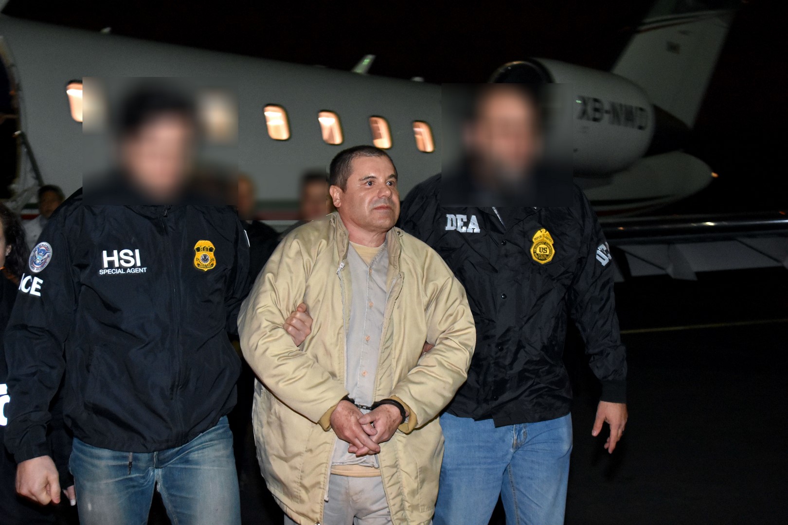 Joaquín 'El Chapo' Guzmán a su llegada a Estados Unidos