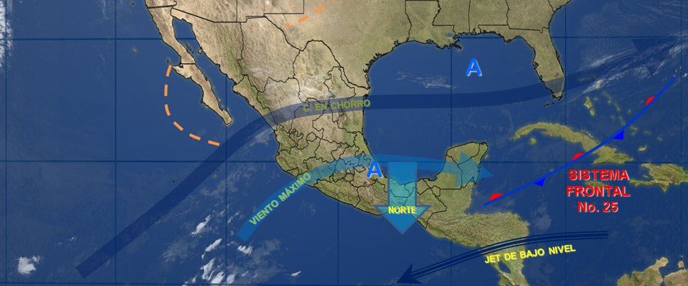 Mapa con el pronóstico del clima para este 31 de enero; el ambiente frío sigue en gran parte de México. (Twitter/@conagua_clima)