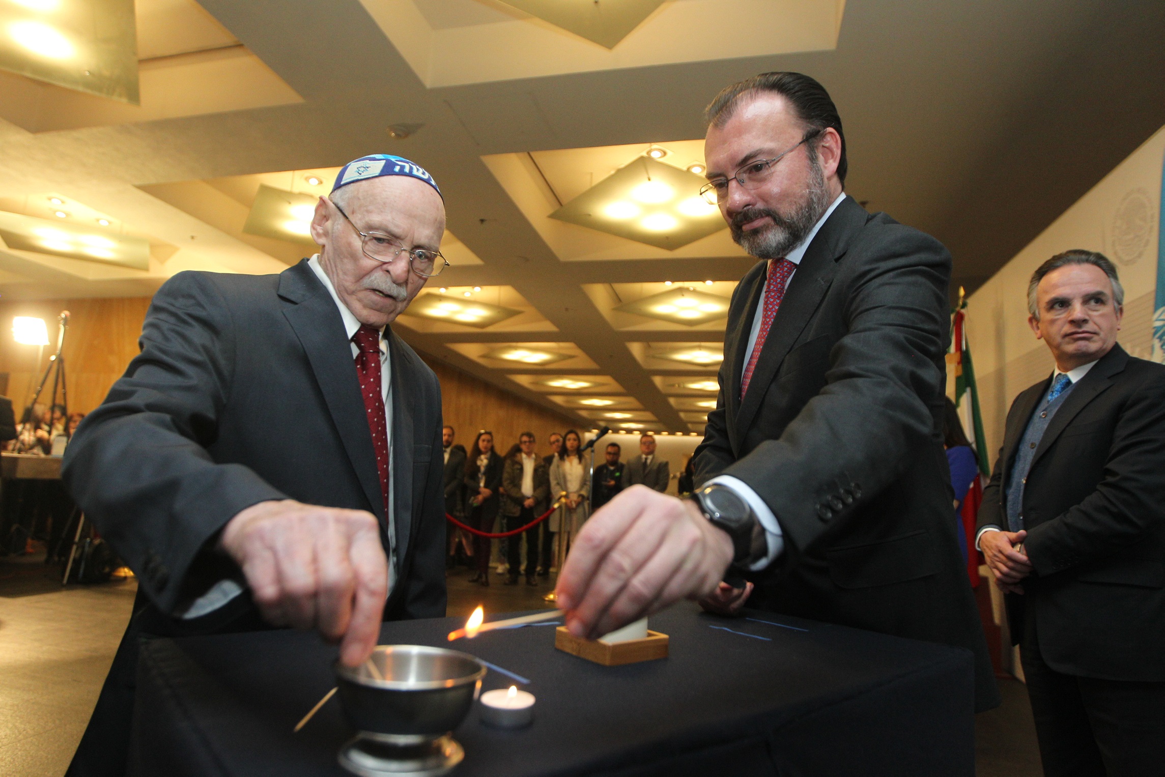Luis Videgaray en la Conmemoración Anual en Memoria de las Víctimas del Holocausto (Notimex)