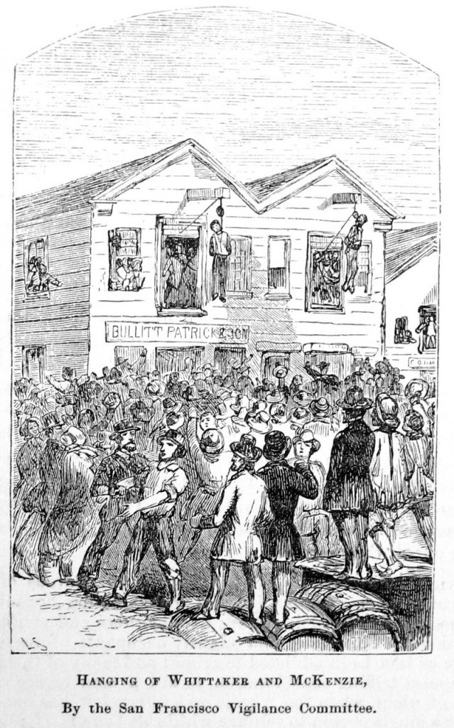Linchamiento de Samuel Whittaker y Robert McKenzie en 1851 en San Francisco. 