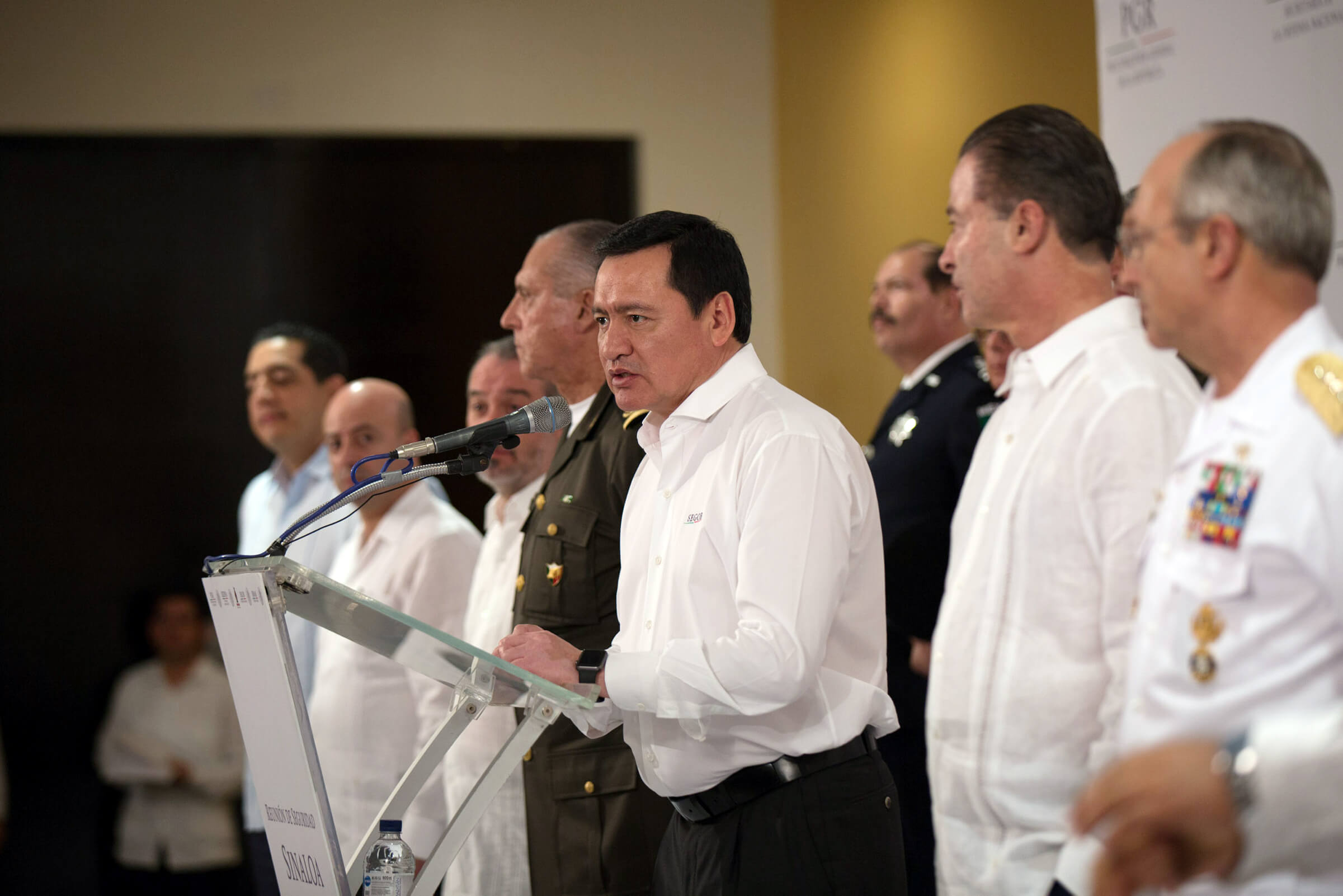 El secretario de Gobernación encabezó la reunión del Gabinete de Seguridad en Mazatlán, Sinaloa. (Notimex)
