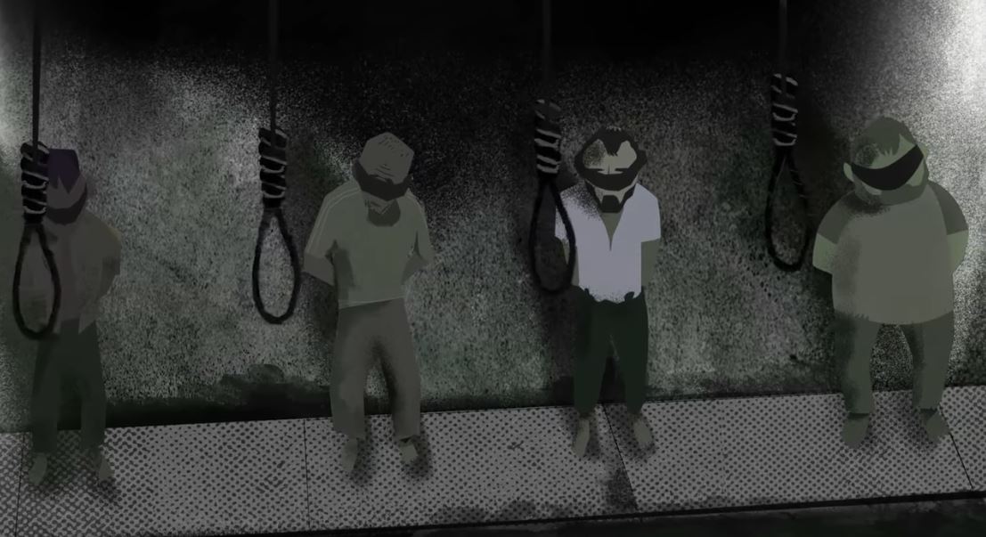Imagen tomada del video de Amnistía Internacional (AI) sobre supuestas ejecuciones masivas en prisiones sirias. (https://www.amnesty.org)