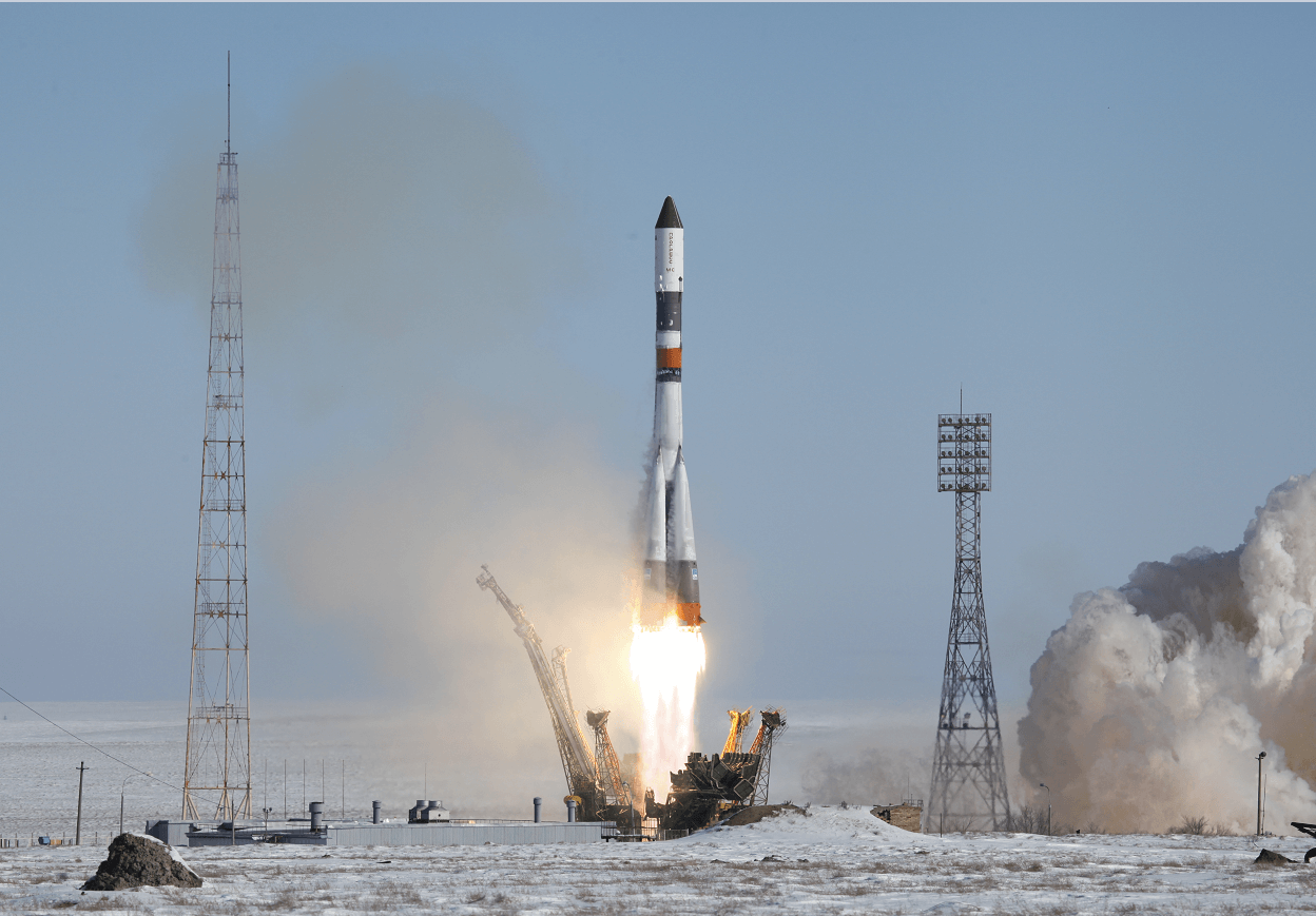 El carguero espacial ruso Progress MS-05 despegó desde el cosmódromo de Baikonur, Kazajistán. (AP)