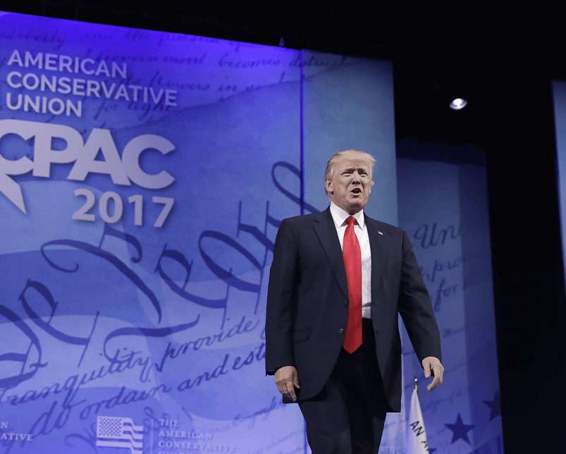 El presidente Trump en la Conferencia anual de Acción Política Conservadora. (AP)