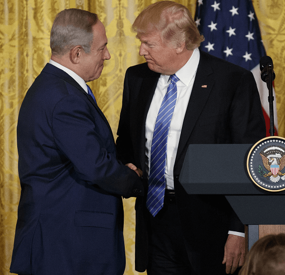 El primer ministro israelí, Benjamin Netanyahu, y el presidente de Estados Unidos, Donald Trump, en la Casa Blanca. (AP)