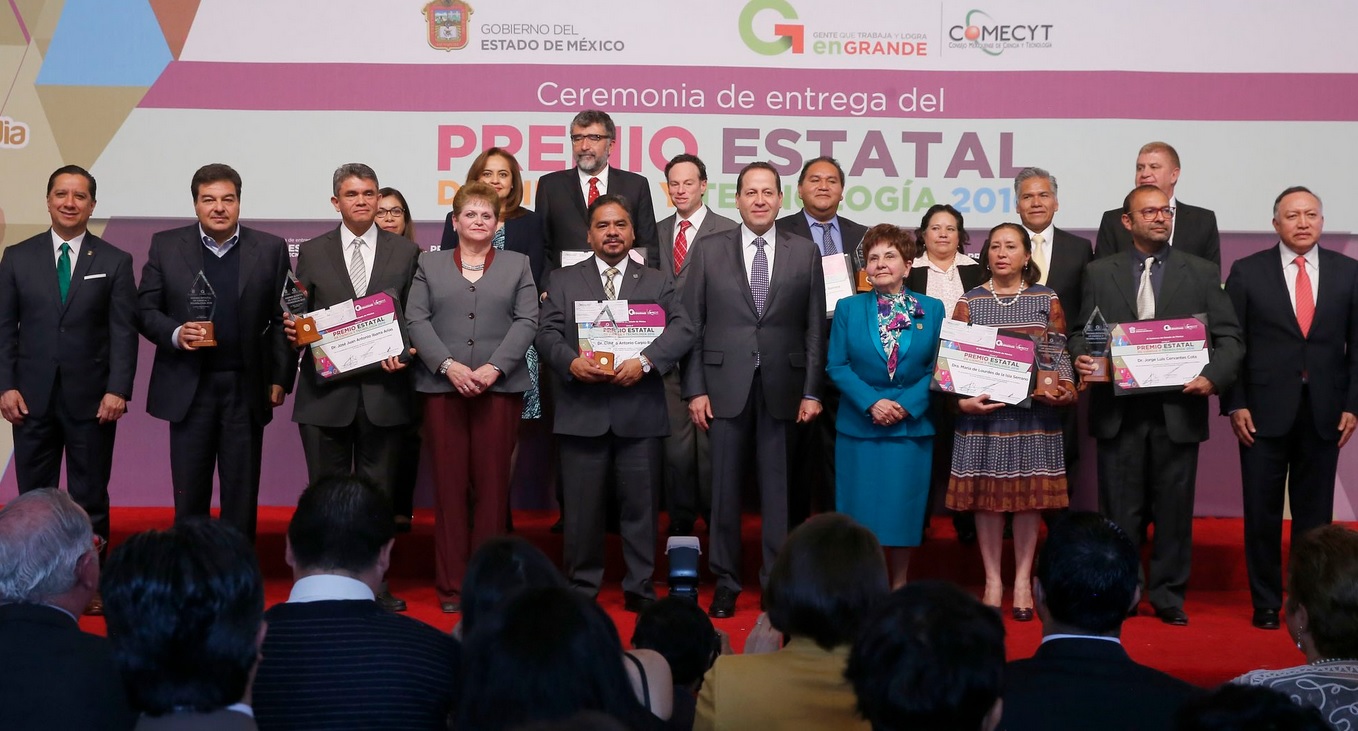 El Premio Estatal de Ciencia y Tecnología 2016, fue recibido por cinco investigadores y dos empresas mexiquenses.