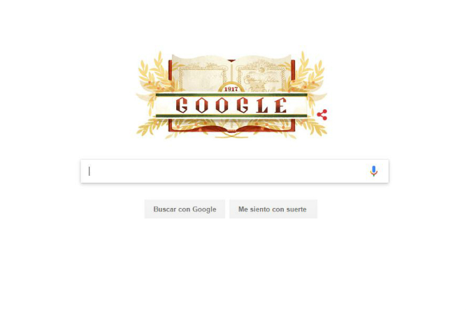 El doodle de Google festeja el centenario de la Constitución Mexicana (Especial)