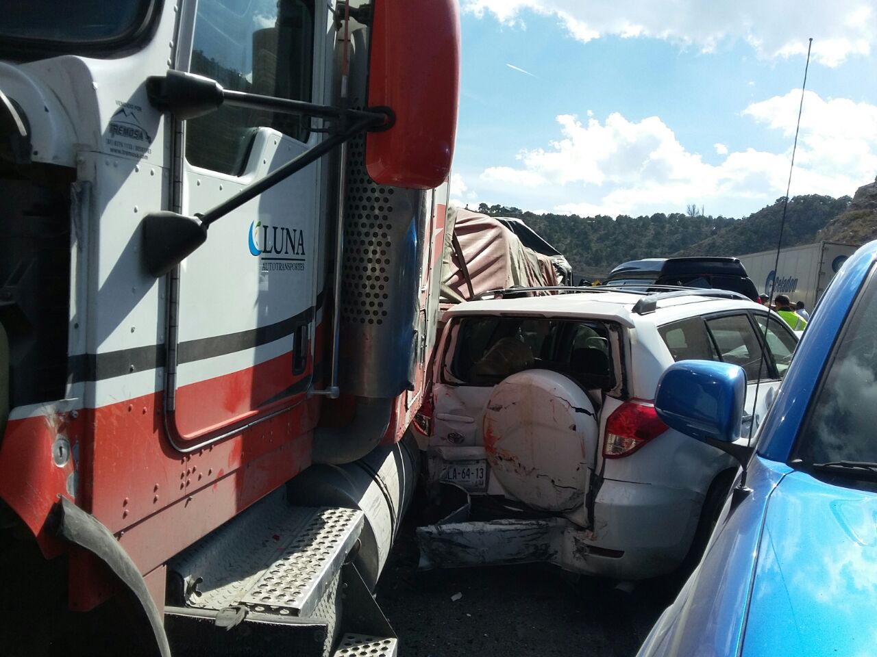 El vehículo de carga, procedente de la Ciudad de México, viajaba con rumbo a Nuevo Laredo, Tamaulipas (Noticieros Televisa )