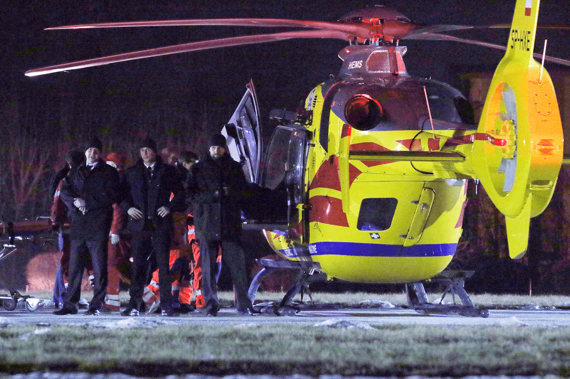 La primera ministra de Polonia, Beata Szydlo, fue trasladada al hospital en helicóptero.