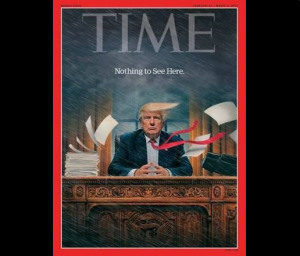 La revista Time muestra en su portada a Donald Trump en medio de una tormenta. (Time)
