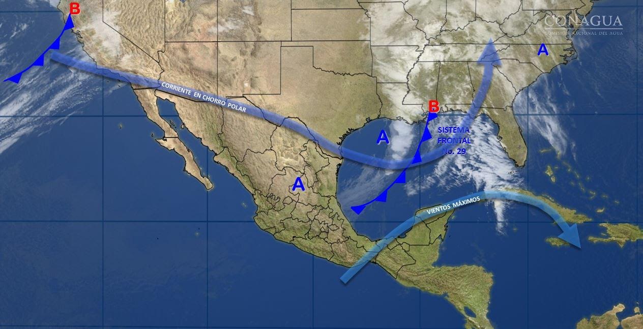 Mapa con el pronóstico del clima para este 21 de febrero; seguirán los fuertes vientos en la mayor parte de México. (SMN)