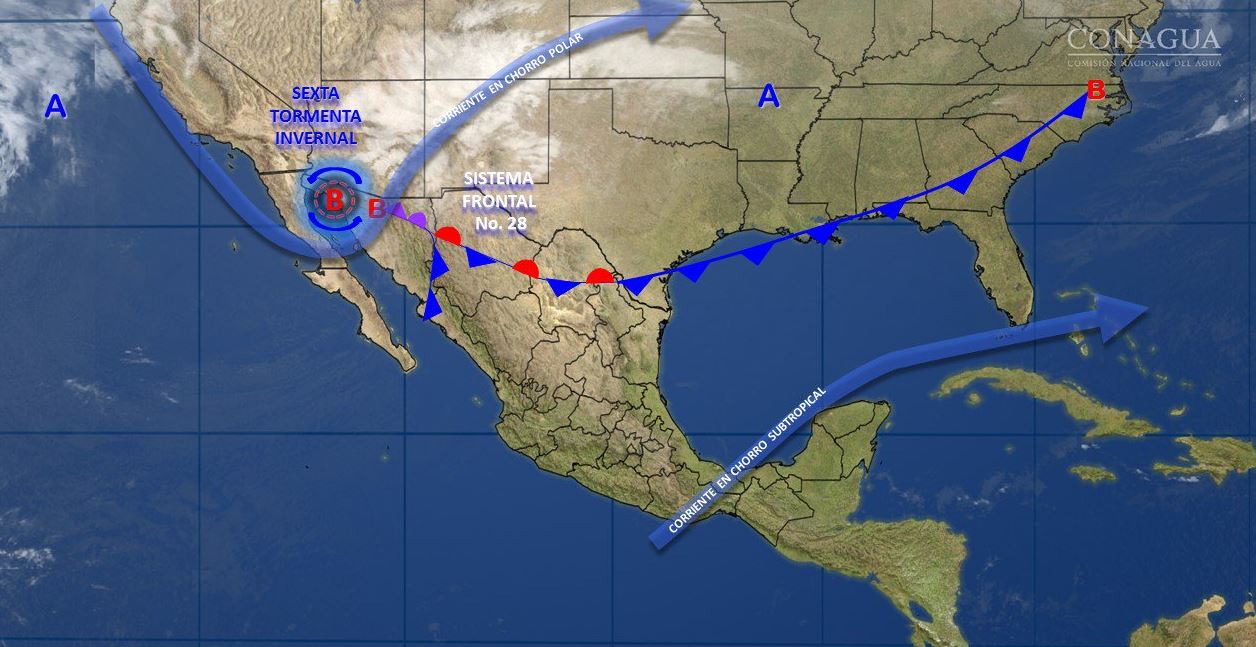 Mapa con el pronóstico del clima para este 13 de febrero; habrá ambiente frío en noreste y norte de México. (SMN)