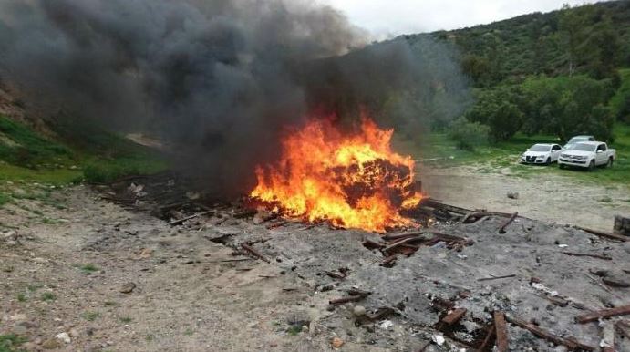 La incineración se realizó en las instalaciones del 28vo Batallón de Infantería, ubicado en la ciudad de Tijuana (Twitter/@ObservadorDeBCN )