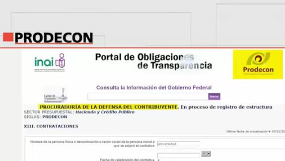 Imagen de un contrato otorgado por la Prodecon a la UANL (Noticieros Televisa)