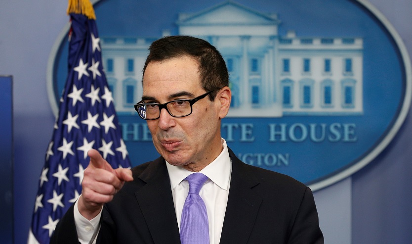 Steven Mnuchin, secretario de Tesoro de Estados Unidos, habla en una conferencia de prensa en la Casa Blanca en Washington (Reuters)