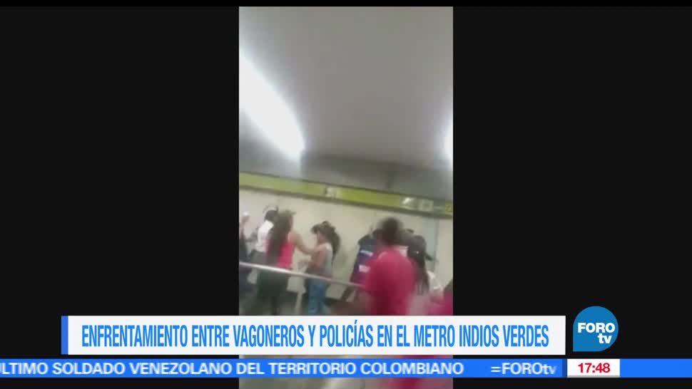 Vagoneros y policías se enfrentan en Metro Indios Verdes