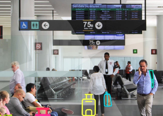 Pasillo del Aeropuerto Internacional de la Ciudad de México; el AICM se ajustará al horario de verano el 2 de abril (Twitter @AICM_mx, archivo) 