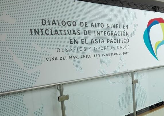 Letrero que anuncia reunión de la Alianza del Pacífico en Chile (Twitter @A_delPacifico)