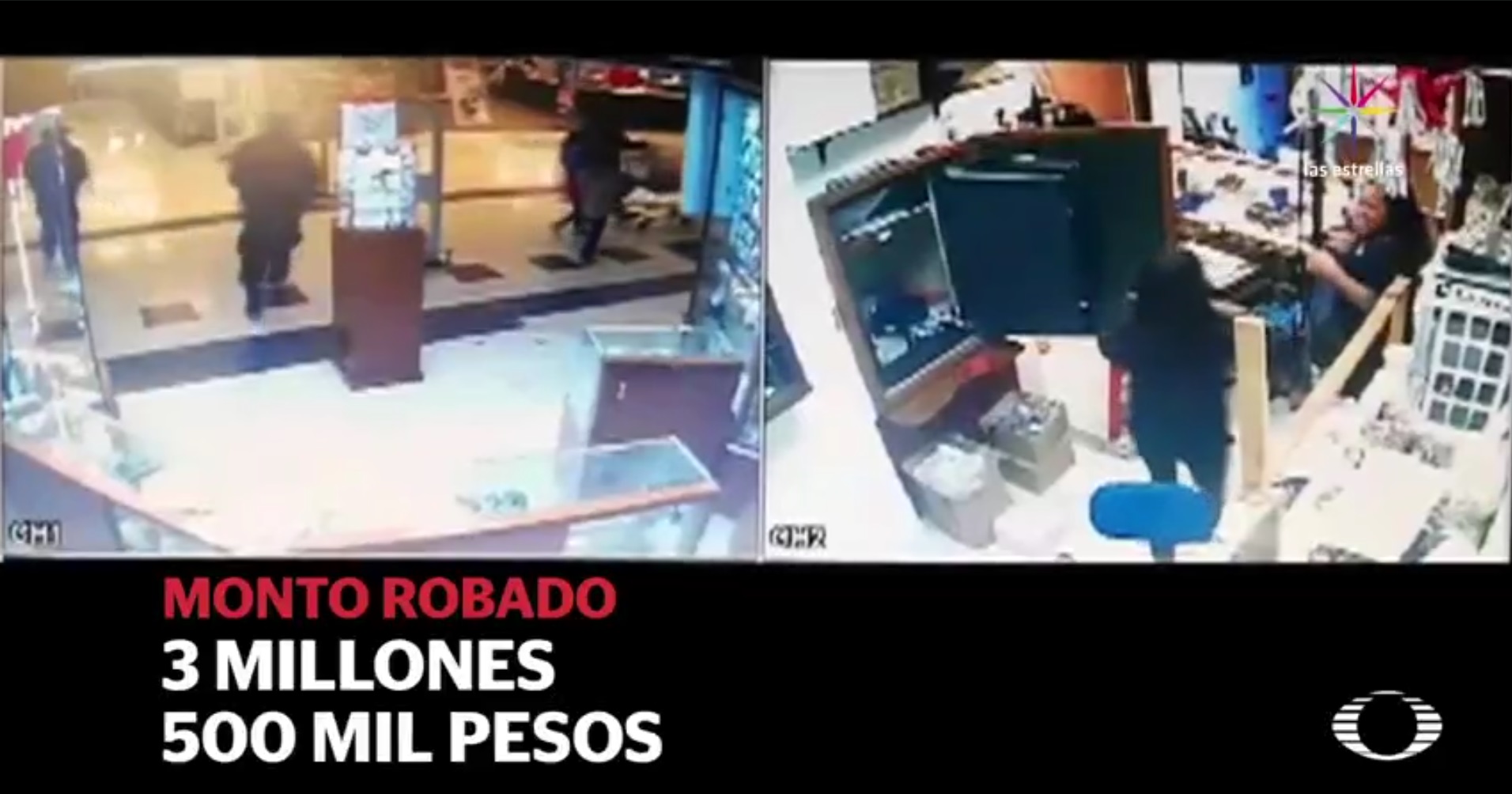 Noticieros Televisa obtuvo las imágenes del asalto a la joyería. (Noticieros Televisa)