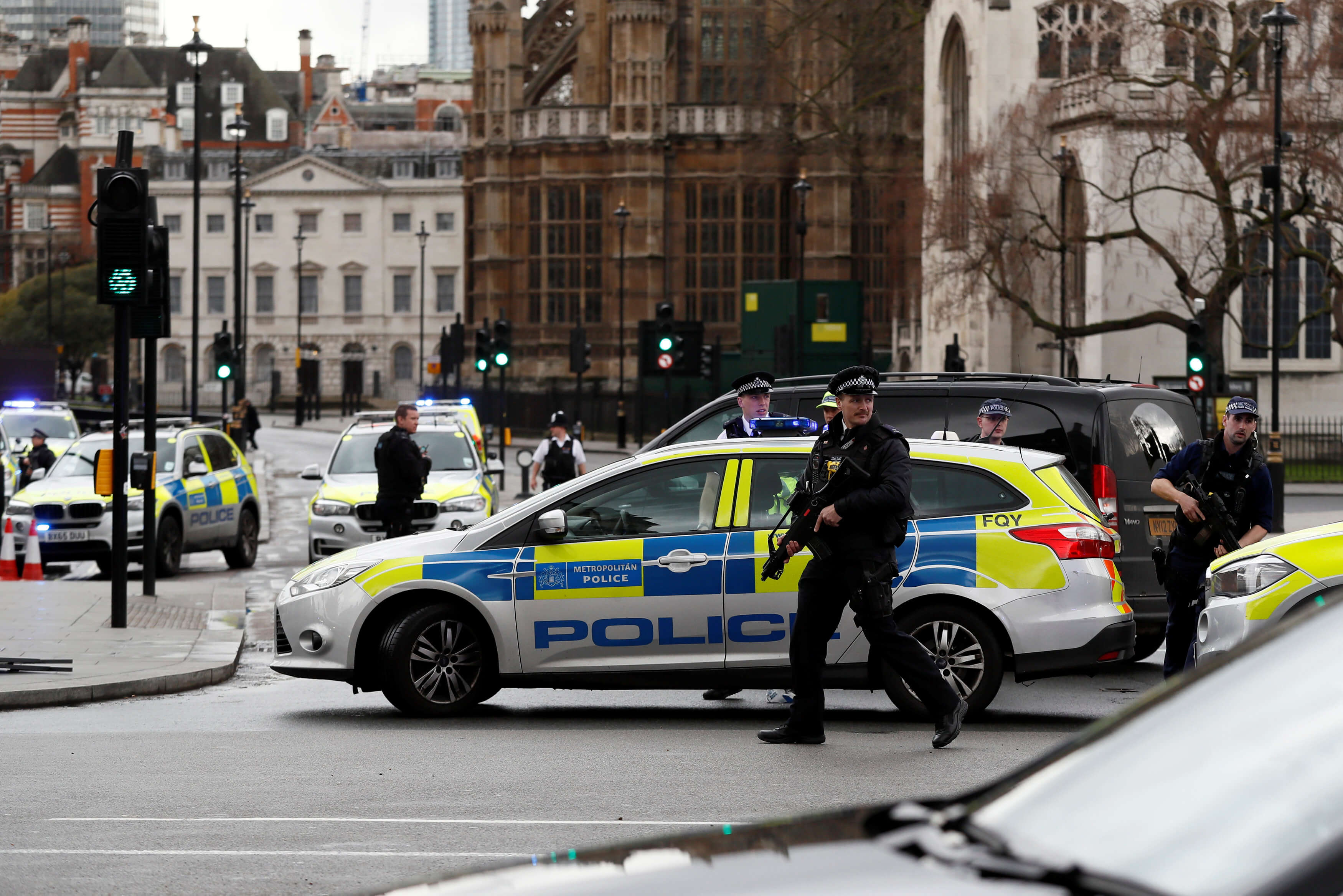 La Policía acordó la zona del Castillo de Westminster. (Reuters)