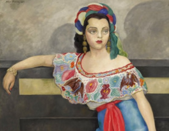 El "Retrato de Señorita Matilde Palou" de Diego Rivera. La imagen plasma a la actriz y cantante chilena que ganó fama en el cine mexicano, forma parte de la venta de arte latinoamericano de Sotheby's (AP)