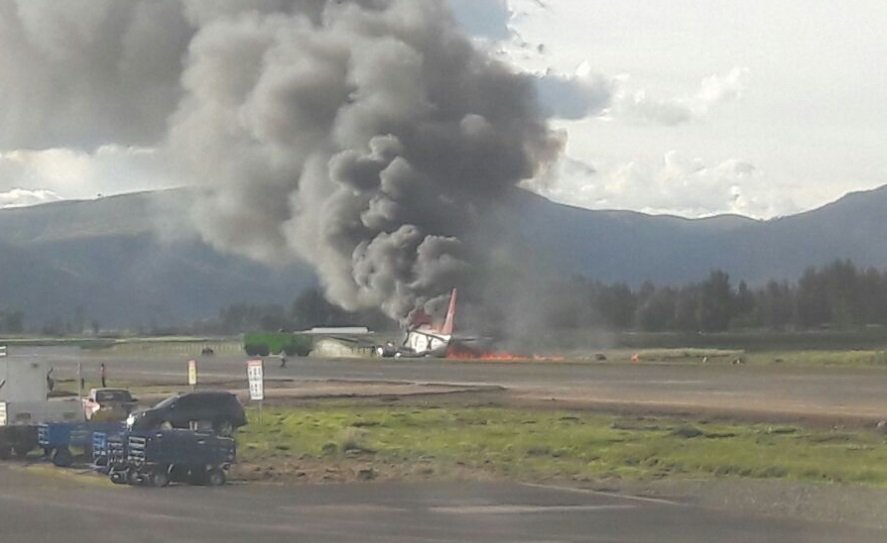 El avión se despistó al momento de aterrizar en el aeropuerto de Jauja.