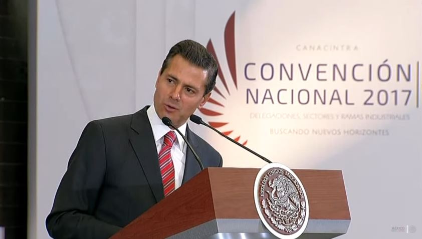 El presidente Peña Nieto participa en la Convención Nacional de la Canacintra. (Presidencia de la República)