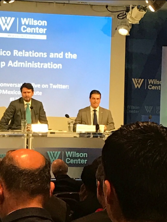 Gerónimo Gutiérrez, embajador de México en Estados Unidos, participa en un evento organizado por el Wilson Center. (Twitter @MexicoInstitute)