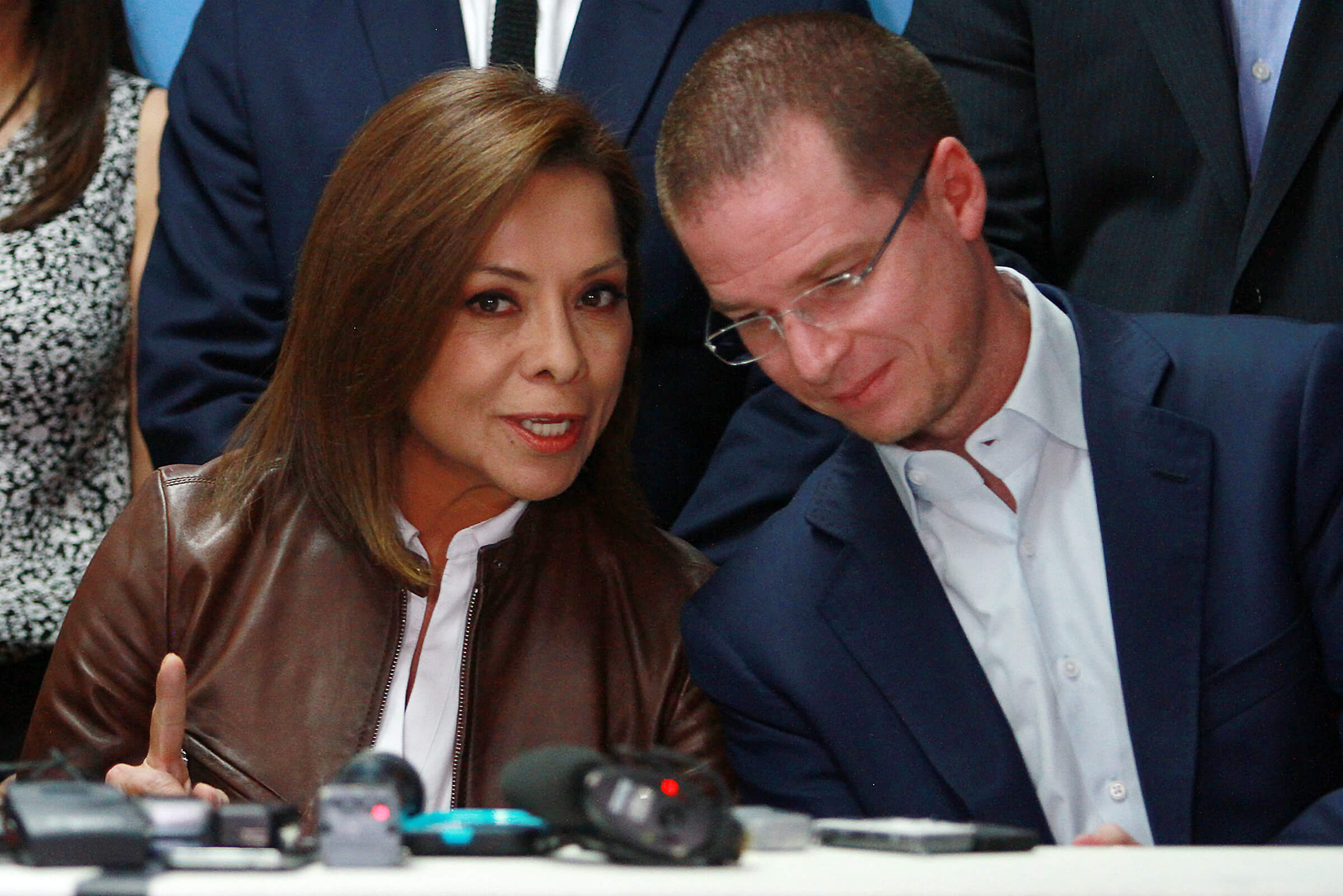 Josefina Vázquez Mota y Ricardo Anaya hablaron en instalaciones del PAN en el Senado de la República. (Notimex)
