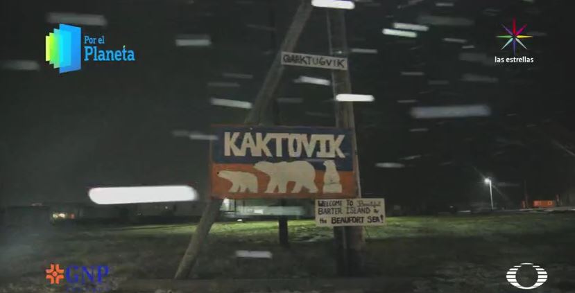 Letrero de Kaktovik (Por el Planeta/Noticieros Televisa)