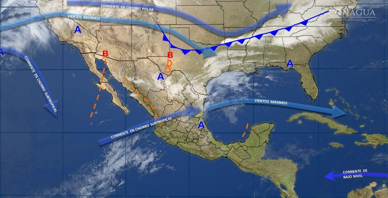 Mapa con el pronóstico del clima para este 10 de marzo; prevén lluvias con caída de granizo en gran parte de México. (SMN)