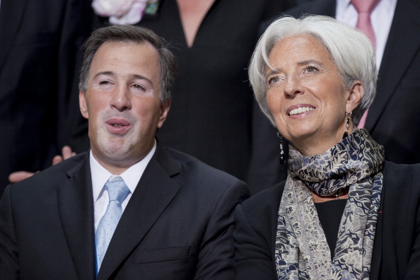 José Antonio Meade Kuribreña, secretario de Hacienda de México, y Christine Lagarde, directora gerente del FMI. (Getty Images)