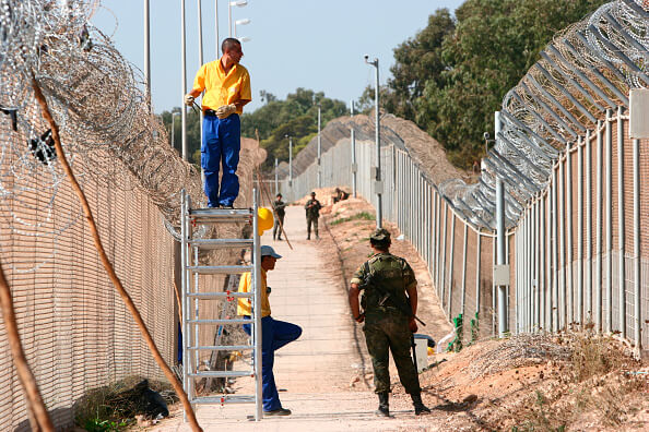 Aspectos de la frontera entre Melilla, España y Marruecos. (Getty images, archivo)