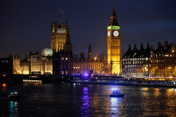 El Palacio de Westminster ha sido el centro del poder británico por más de 900 años y actualmente alberga a la rama legislativa del Reino Unido. (Getty images, archivo)