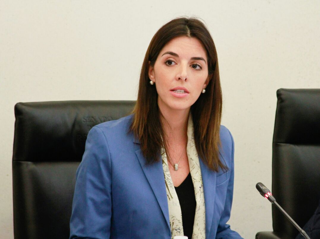 Paloma Merodio, aspirante a la Junta de Gobierno del INEGI, comparece ante comisiones del Senado de la República. (@CanalCongreso)