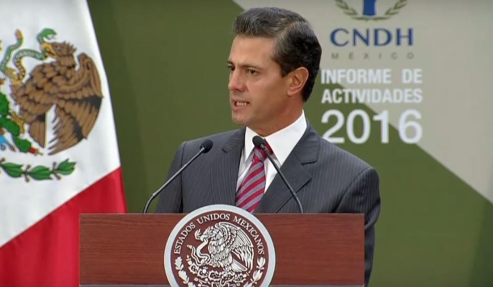 El presidente Peña Nieto participa en el Informe Anual de Actividades 2016 de la Comisión Nacional de los Derechos Humanos. (Presidencia de la República)