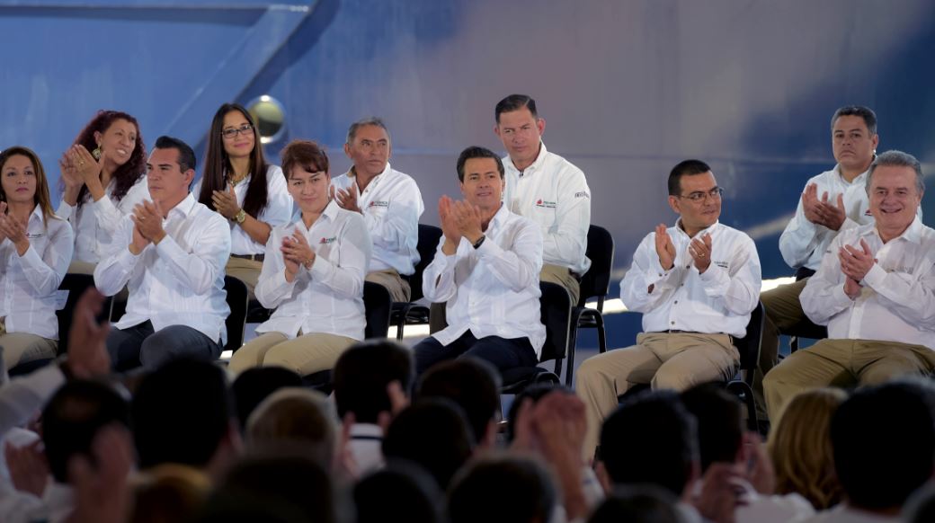Peña Nieto durante la conmemoración del 79 aniversario de la expropiación petrolera en Ciudad del Carmen Campeche (Presidencia de la República)