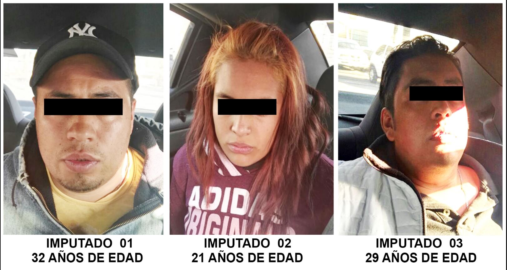 Policías de Investigación detuvieron a tres personas miembros de una banda dedicada al robo de taxis y al secuestro en la delegación Gustavo A. Madero. (PGJ-CDMX)