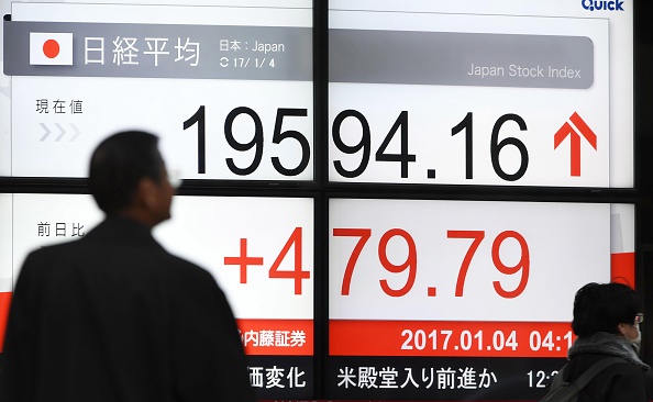 Tablero de la Bolsa de Tokio. (Getty Images)