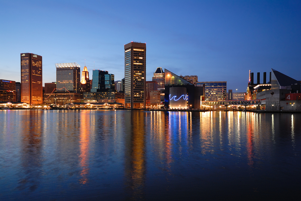 Vista panorámica de Baltimore, la ciudad más poblada de Maryland (CIty-Data.com,)