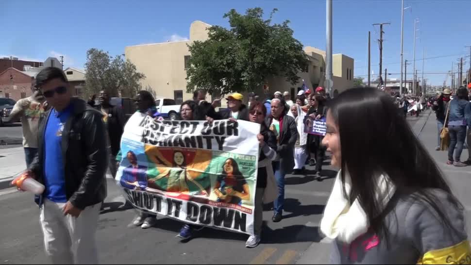 ‘Caravana Contra el Miedo, Manifestacion, Llega, El Paso Texas, EU, Muro,